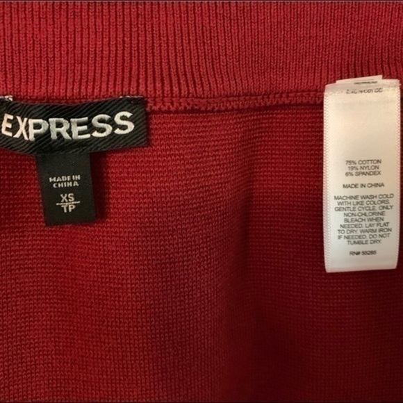 Express Ruby Red Bandage Mini High Waist XS - Picture 7 of 7